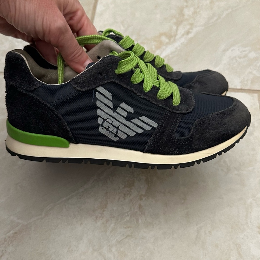 Emporio Armani Junior Sneakers navy blue with green
